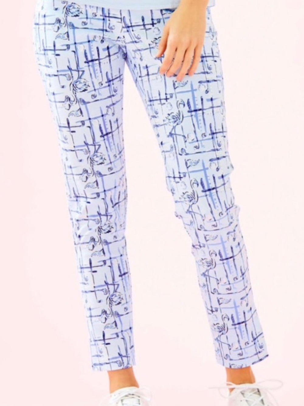 NWT Lilly Pulitzer Corso golf pants straight leg skinny blue flamingo beach